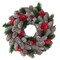 Northlight Pine Cones and Red Wooden Roses Artificial Christmas Wreath, 10-Inch, Unlit